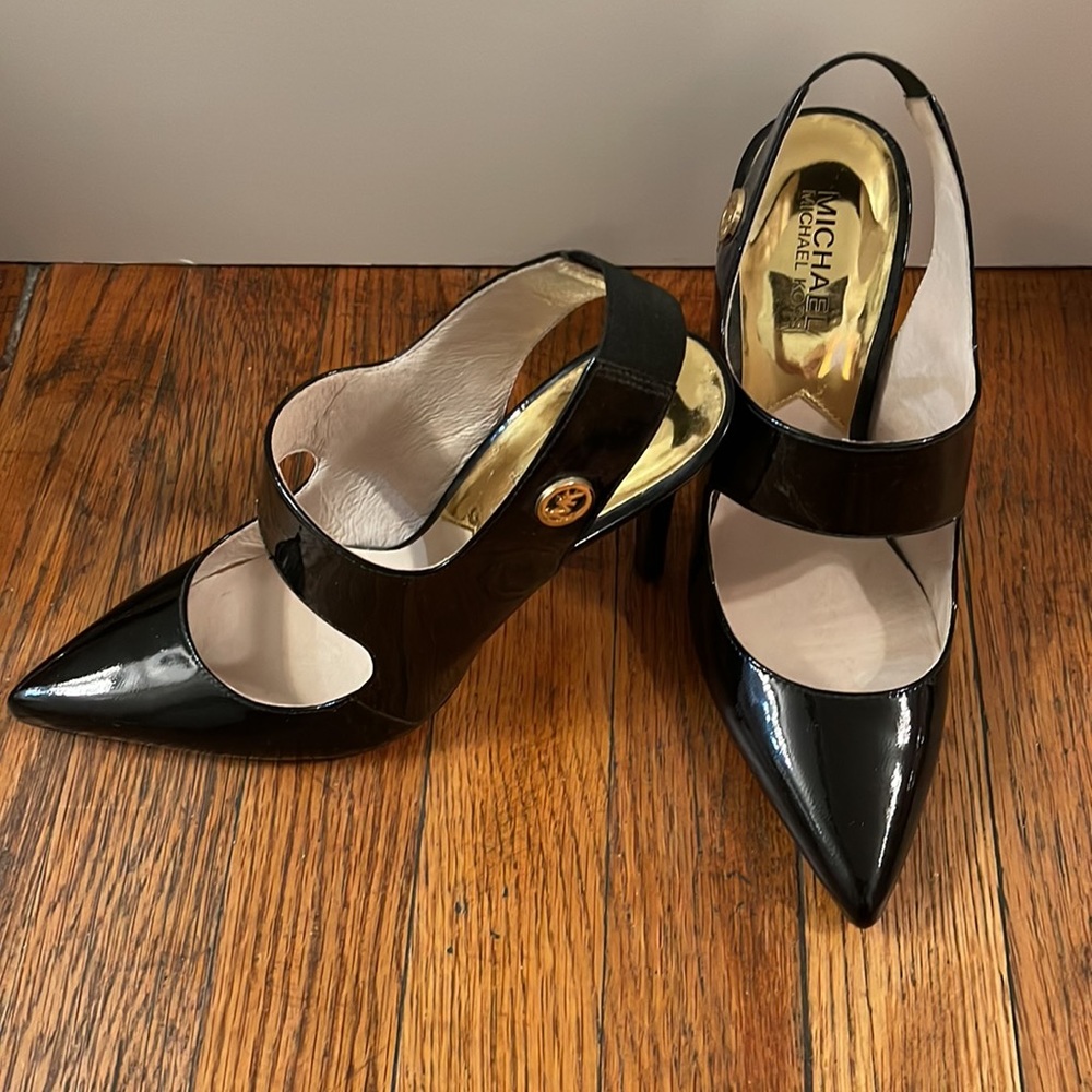 Michael Kors Patent Leather Slingback Heels - Picture 2 of 7